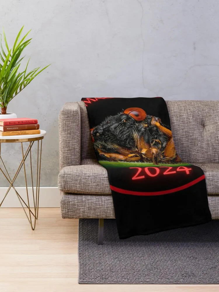 Brood XIII and XIX Cicadas 2024! Throw Blanket Blankets For Sofas Decoratives Cute Plaid Blankets