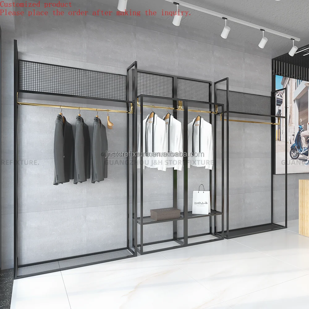 

Custom.Custom .Custom.Black Clothing Shoe Racks for Clothing Store Men Display Shelves for Fashion Shop Wedding Suit Display Sta