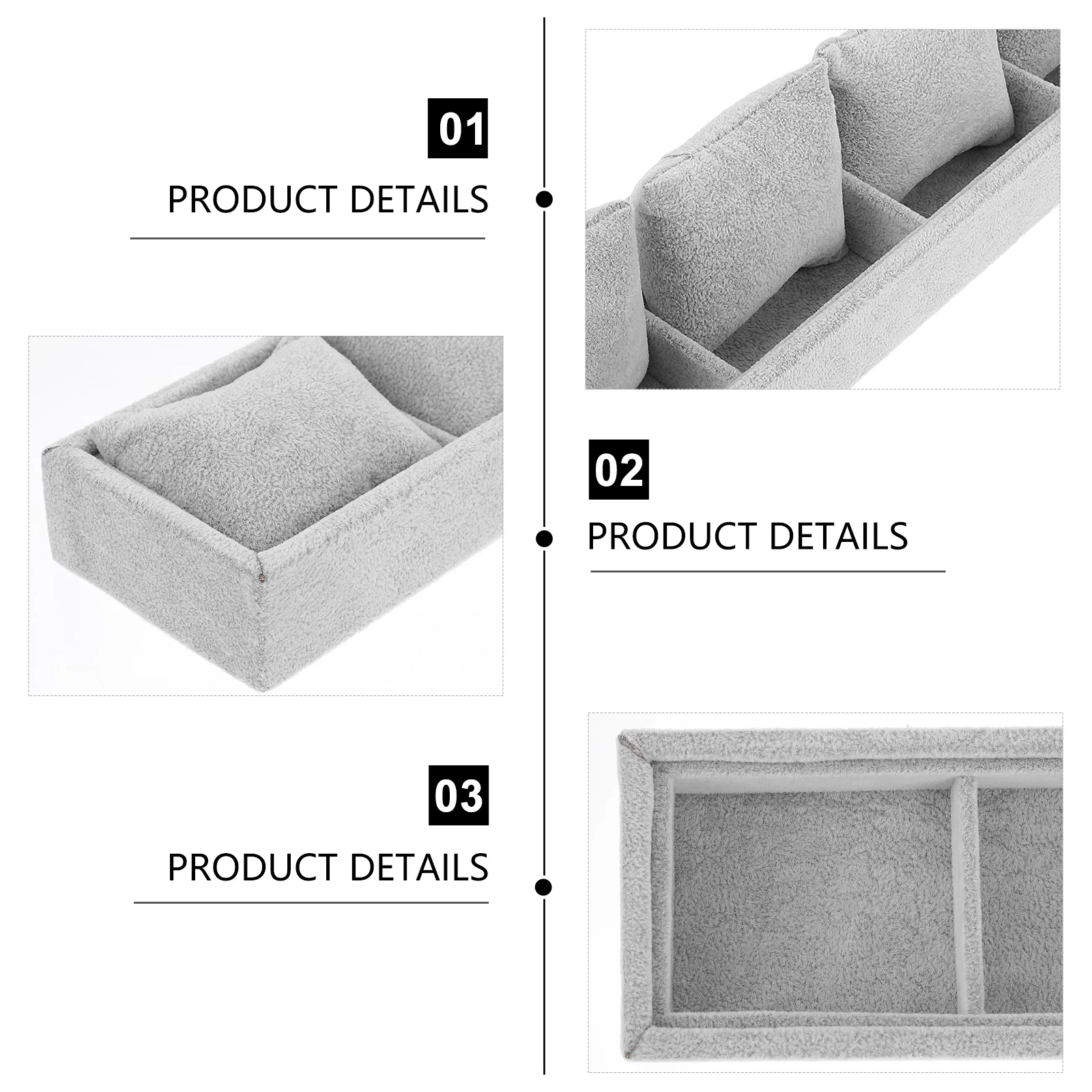 

Bracelets Display Tray Watch Storage Box Jewelry ganizer Cuffs Bangles Pillow 6 Compartments Anti Scratch Quality Material
