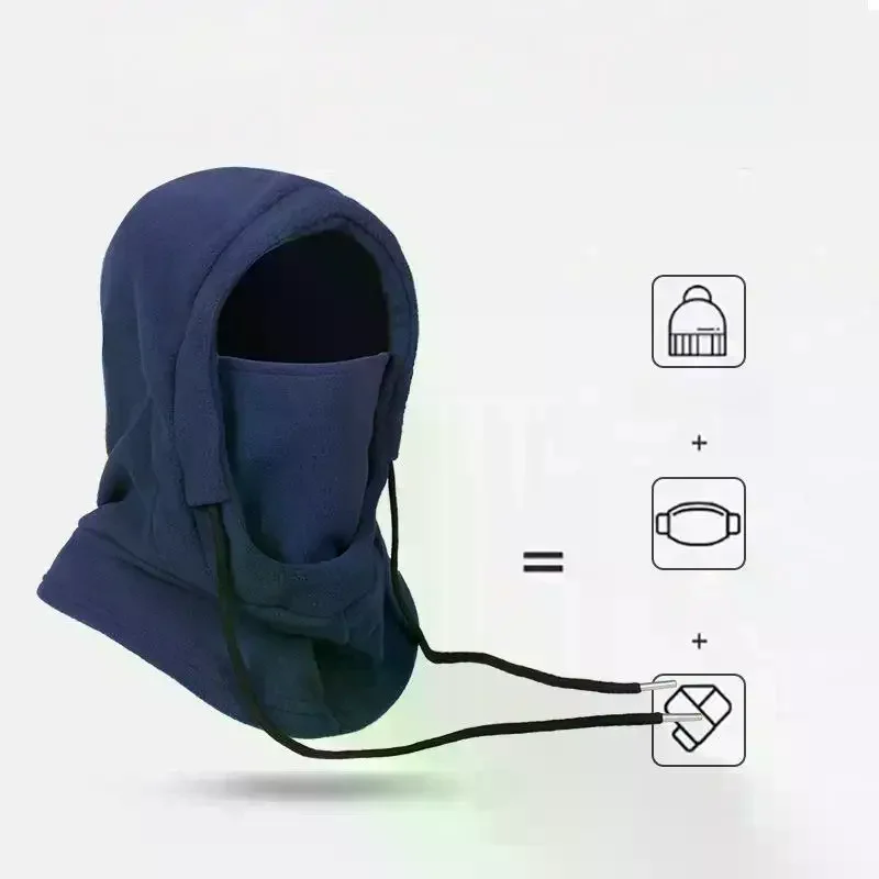 1Pcs Winter Face Mask Neck Warmer Hooded Cap Warm Fleece Balaclava For Men Women Windproof Thermal Head Cover Beanies Bandana