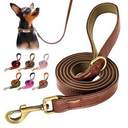 5ft Leather Dog Leash Durable Pet Walking Training Lead Leash Rope for Small Medium Large Dogs Pitbull Pug erman Shepherd