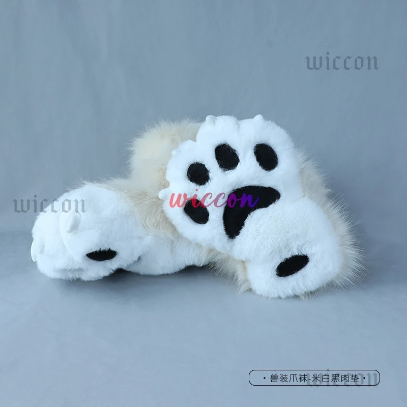 8 Colors Large Plush Cosplay Costume Furry Animal Paw Shoes Cat Paw Cute Plush Fursuit Animal Foot Socks Christmas Birthday Gift