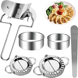 5pcs/Set Dumpling Mold Stainless Steel Chinese Shuijiao Maker Empanadas Metal Dough Pressing Tool Pastry Kitchen Accessories