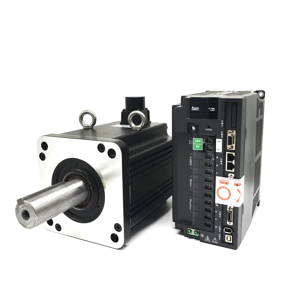4.5KW Delta 400V AC Kit de controlador de servomotor serie A2 28,65 Nm ASD-A2-4543-M + ECMA-L11845RS alta inercia CANopen RS-485 24VDC