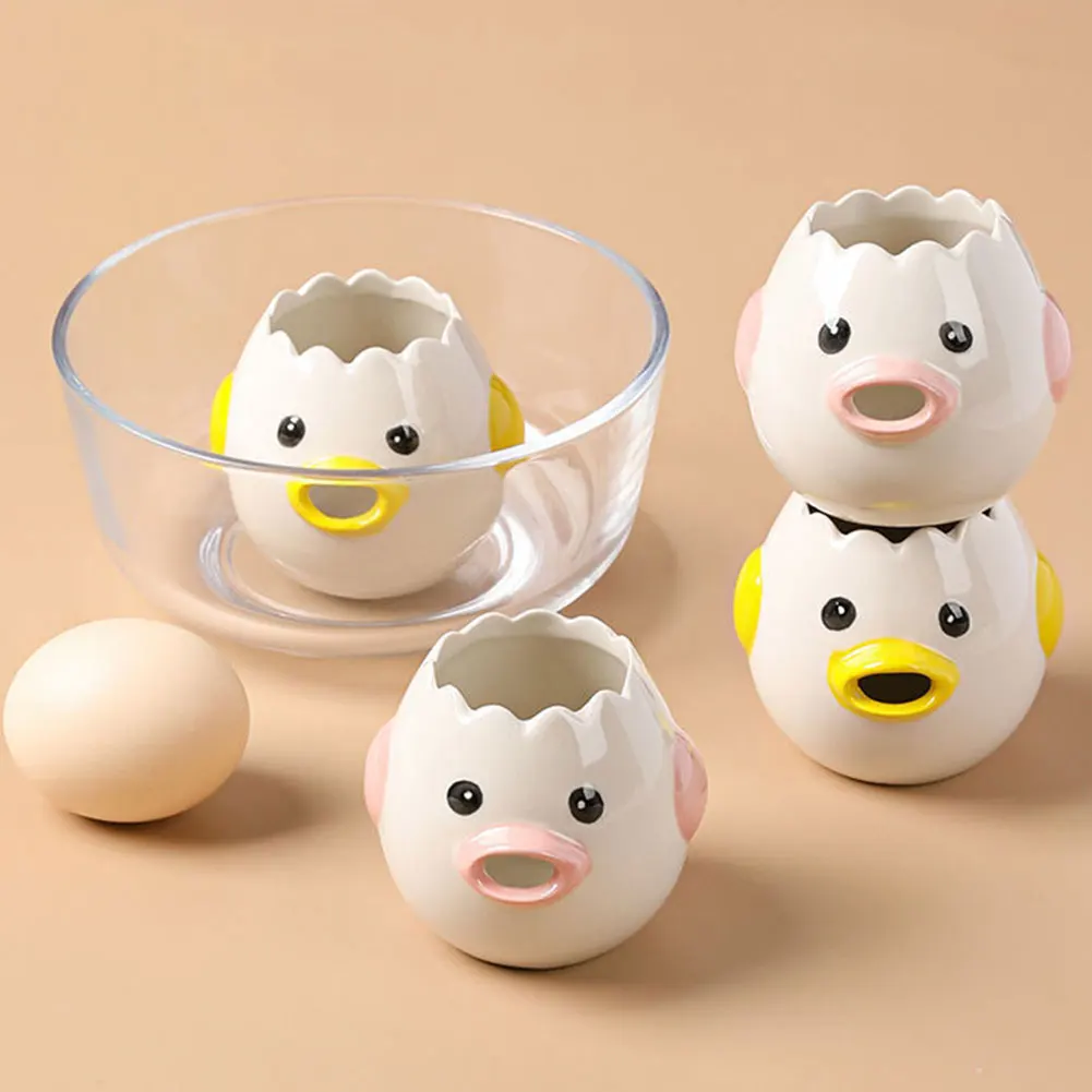 Cartoon Egg Separator Mini Egg White and Yolk Separator Practical and Simple Ceramic Egg Separator Suitable KitchenTools