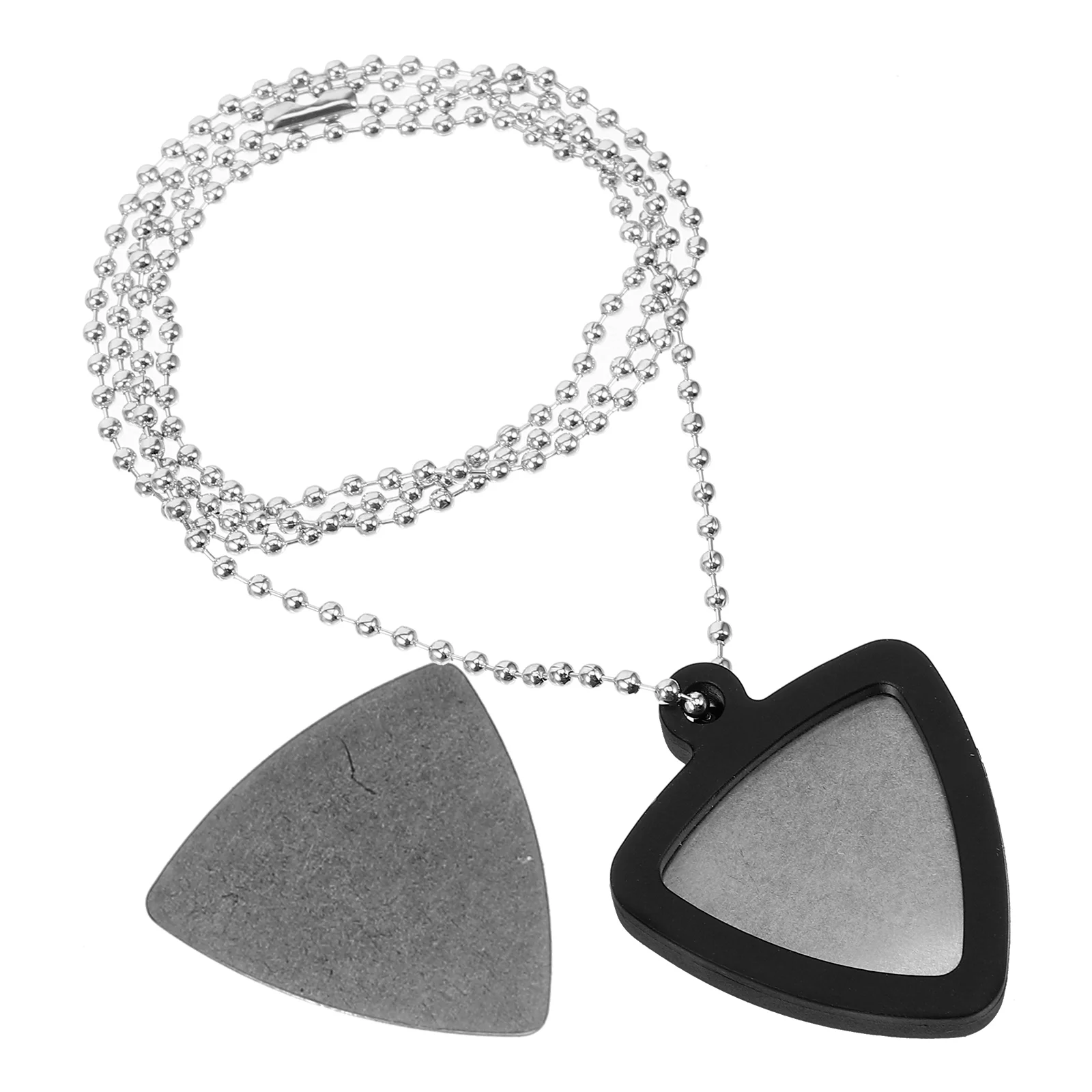 Guitar Pick Necklace Covers Picks Holders Silicone Ukulele Stainless Steel Heart-shaped for