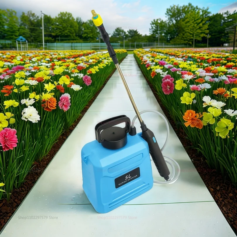 green/blue New 5L agricultural spray, backpack type high-pressure spray, electric irrigation disinfection pesticide spray