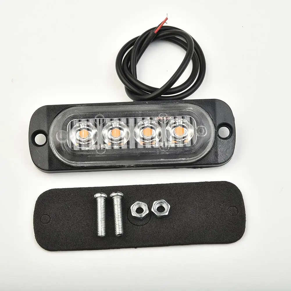 Luz de coche caliente de alta calidad con 2x tornillos 12-24V camión 12W 333mA útil 4LED Van coche anticolisión con tornillos