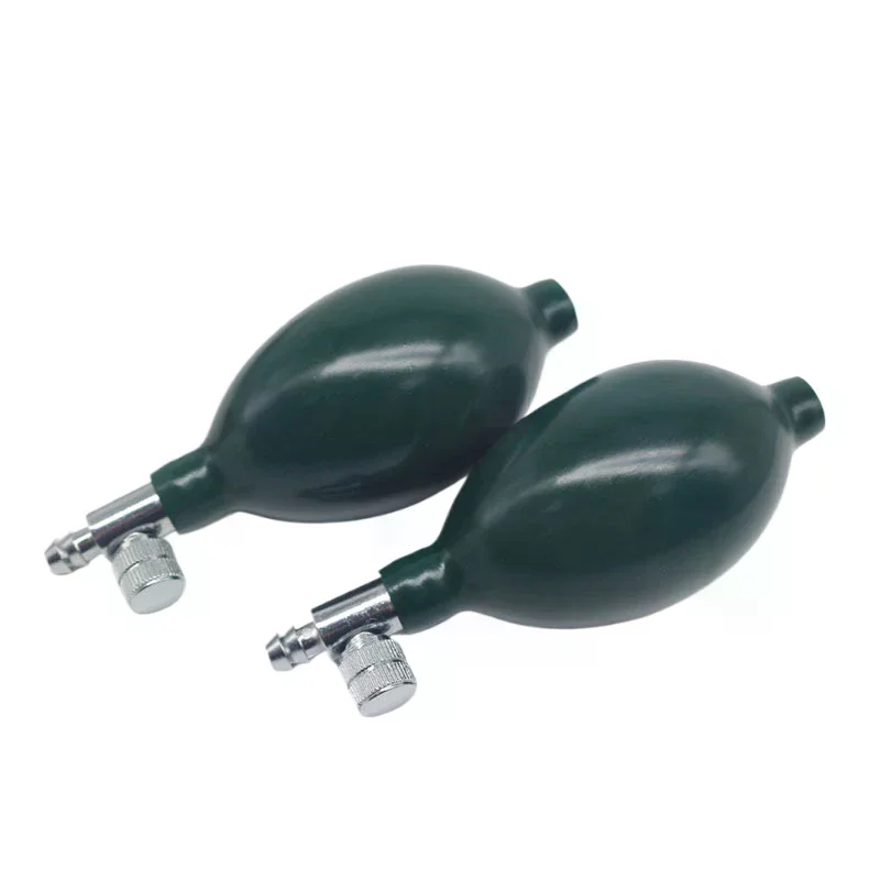Dark Green Inflator Bulb Air Pump for Sphygmomanometer Blood Pressure Monitor Handheld Health Care Accessory Ball Metal