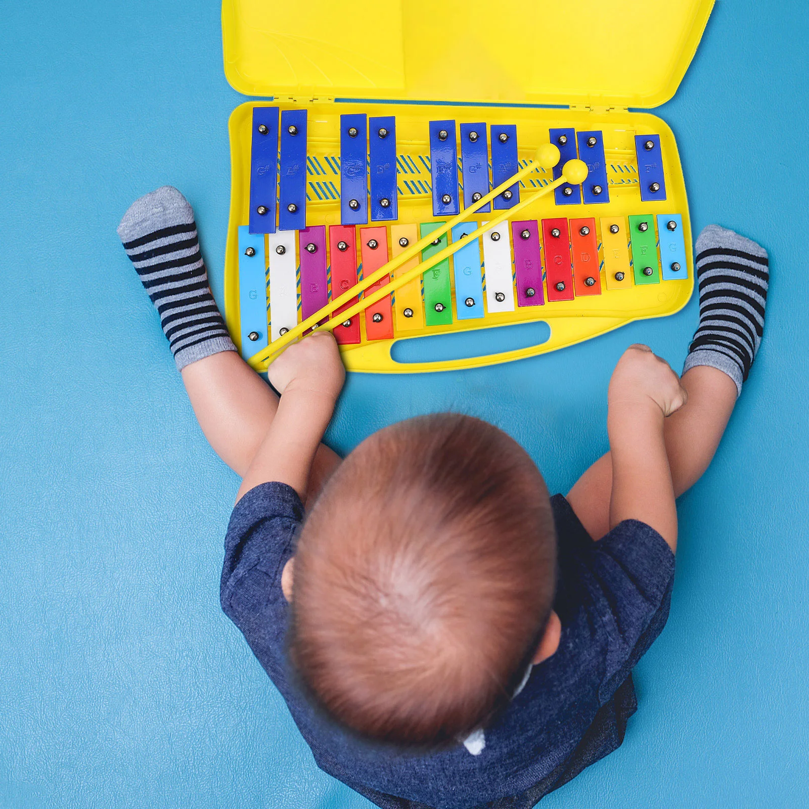 25-tone Xylophone Piano Playing Excellent Intonation Metalofono Notes Workmanship Xylophone with Box School kid Music Instrument