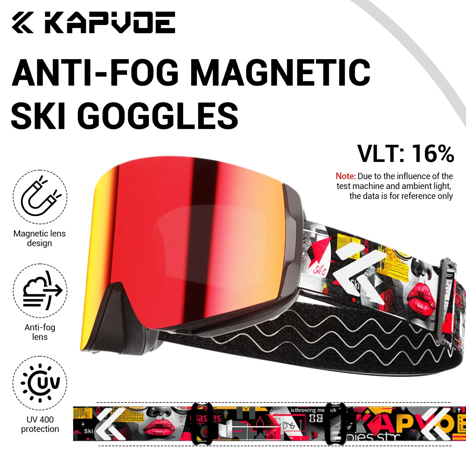 نظارات Kapvoe للثلج والتزلج على الجليد والتزلج على الجليد للنساء والرجال عدسات مضادة للضباب UV400 نظارات فوتوكروميك نظارات للدراجات النارية #1