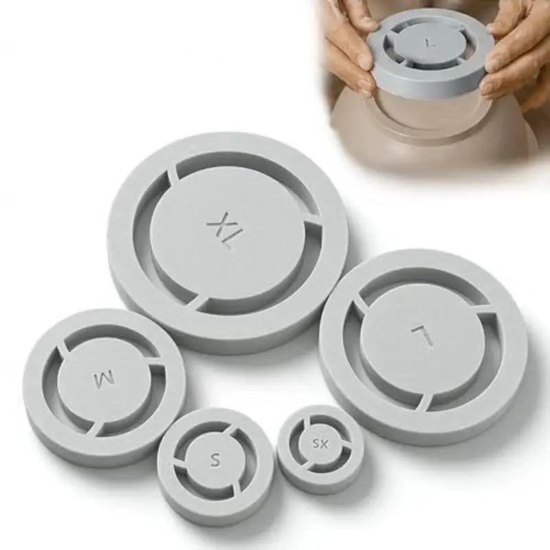 5 Sizes Pottery Foot Ring Template Consistent Base Ring Mold Lightweight Ceramic Clay Trimming Tool DIY Ceramic Making Supplies