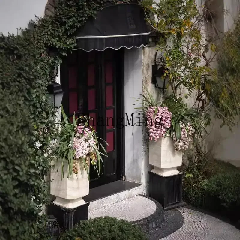 ZYY light luxury floor decoration large diameter flower pot green plant pot living room indoor and outdoor
