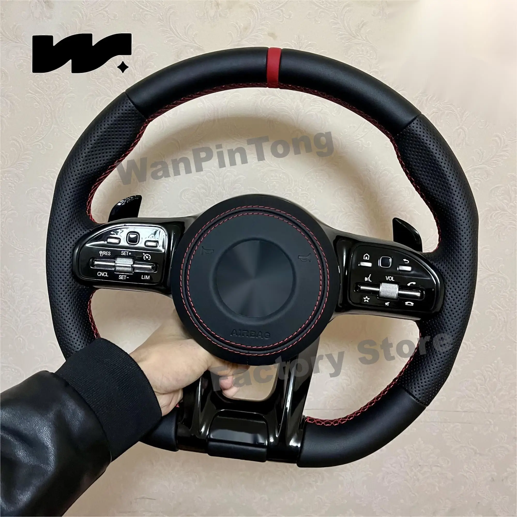 

For AMG Steering Wheel for Mercedes-Benz A/B/C/E/S Class GRA GLB GLC GLE GLS 05-24 Universal steering wheel for all models