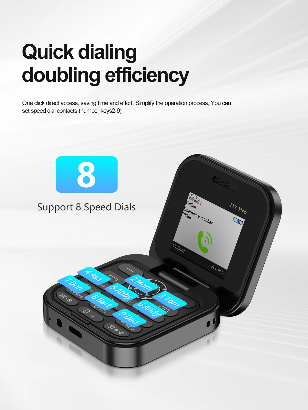SERVO I17 PRO Mini Foldable Mobile Phones 1.77' Display 2G GSM Speed Dial Cell Phone Dual SIM Blacklist Magic Voice Flashlight