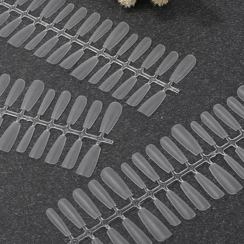 300 Pcs/Bag Fake Nail Tips Matte Coverage Transparent False Nails Tips Gel Nails Extension Diy Practice Nail Tool