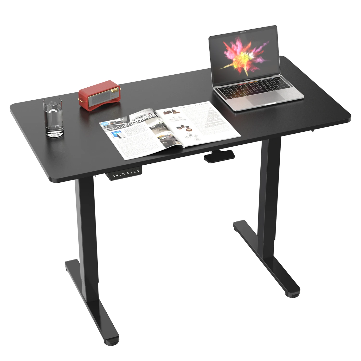 Standing Desk Extendable Adjustable Work Surface Flat 90 Degree Modern Electric Height Adjustable