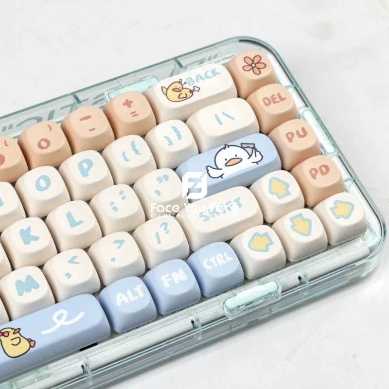 Imagem -06 - Teclas Conjunto Tampa de Chave de Pato Chato Pbt Moa Perfil Duplo Tiro Teclado Mecânico de Sublimação Térmica para Personalização 139