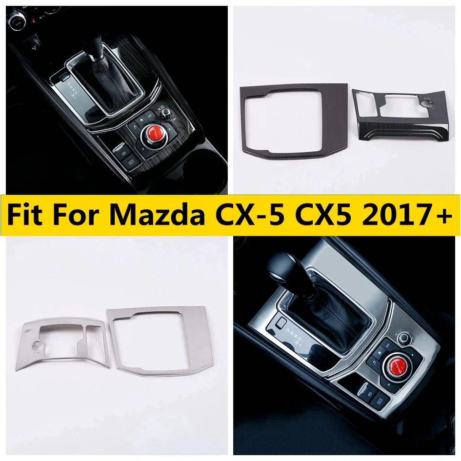 

LHD Central Control AT Gear Shift Panel Trim Covers For Mazda CX-5 CX5 2017 - 2020 Car Accessories Stainless Steel Decoration