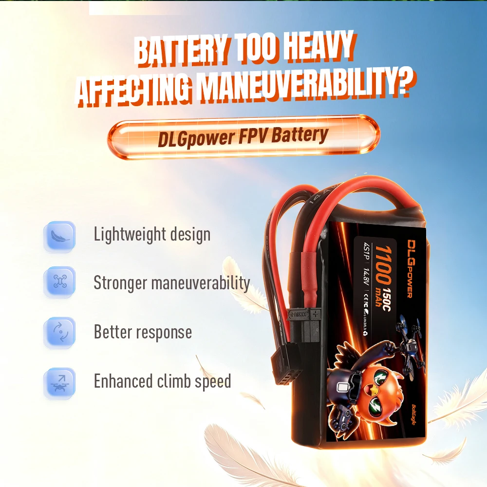 4S 1100mah 14.8V 150C Lipo Battery With XT30 for FPV Drone Helicopter Airplane Monster Truck Boat Rechargeable Lipo Batteries