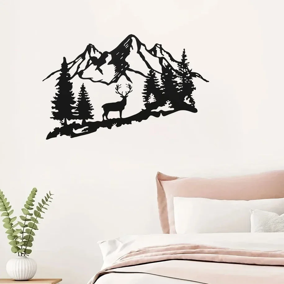 Splendid Metal Deer Wall Decoration – Majestic Forest and Mountain Deer Design. Iron Art for Cabin. A Grand Wall Adornment