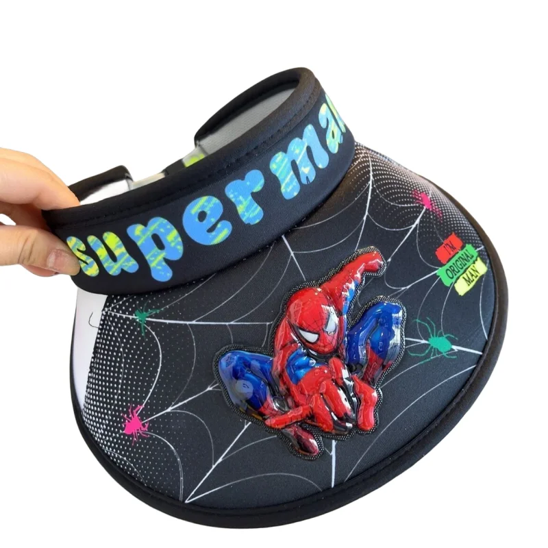 Marvel animation surrounding Spider-Man children's sunscreen sun visor hat large eaves comfortable fashion UV protection hat