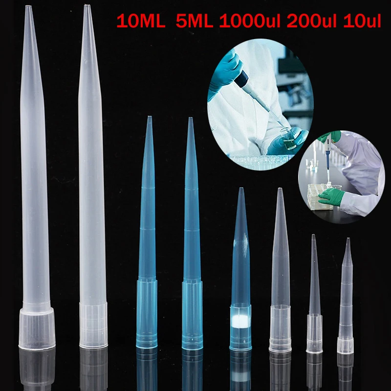 Laboratory Pipette Tips 10ul 200ul 1000ul 5ml 10ml Autoclavable Micropipettes Plastic Pipettes School Teaching Medical Supplies