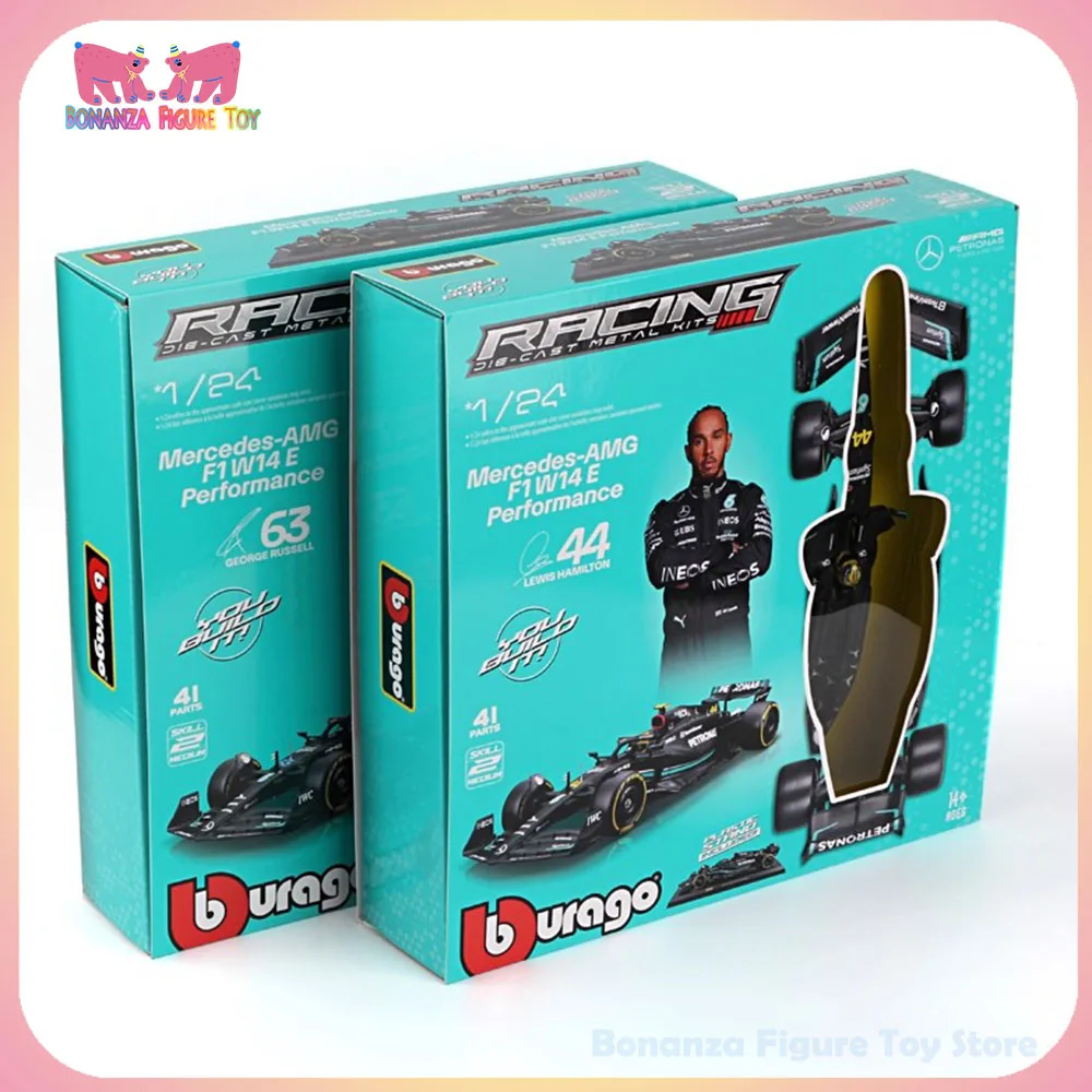 bburago-mercedes-benz-f1-w14e-modele-assemble-collection-design-decoration-de-salle-jouets-cadeaux-d'anniversaire-en-stock-1-24