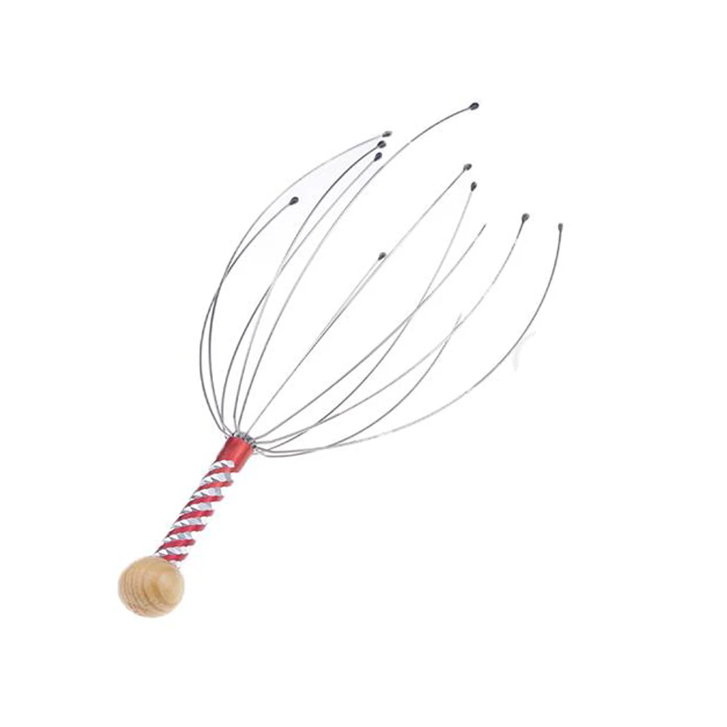 Manual Head Massager Octopus Scalp Massage Brush Vibrating Tool for Soothing Stress Relief
