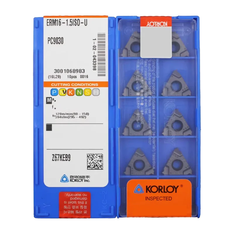 

KORLOY Original IRM16-1.5ISO-U PC9030 AG55 AG60 11.5NPT 14NPT 11W 14W 2.0ISO 2.5 3.0 Turning Tool Threading Inserts 10pcs