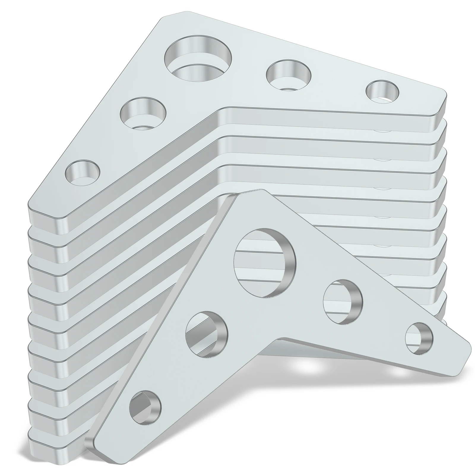 10Pcs Steel Weld On Triangle Gusset 1/4 Inch Thick 5 Hole Metal Weld On Tab Plate Easy Install for Beam Deck Support