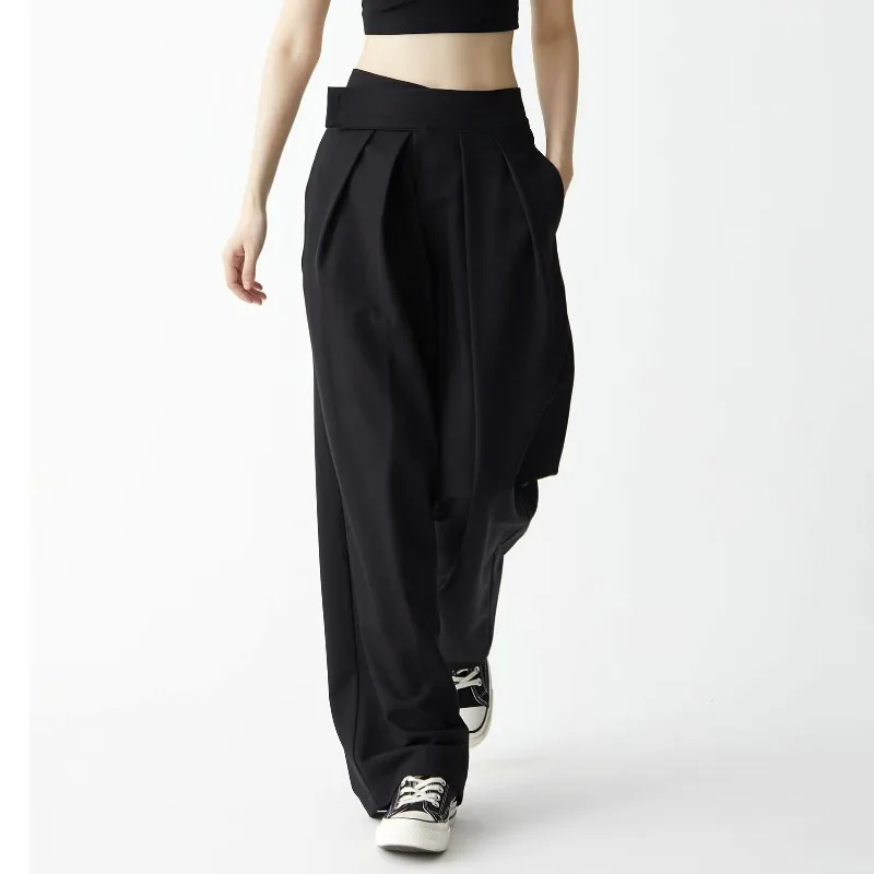 Black Suit Pants Wide Leg for Women Spring Autumn New Hanging Feeling Floor Dragging Pants Office Lady Cool Full Aura Unleashed