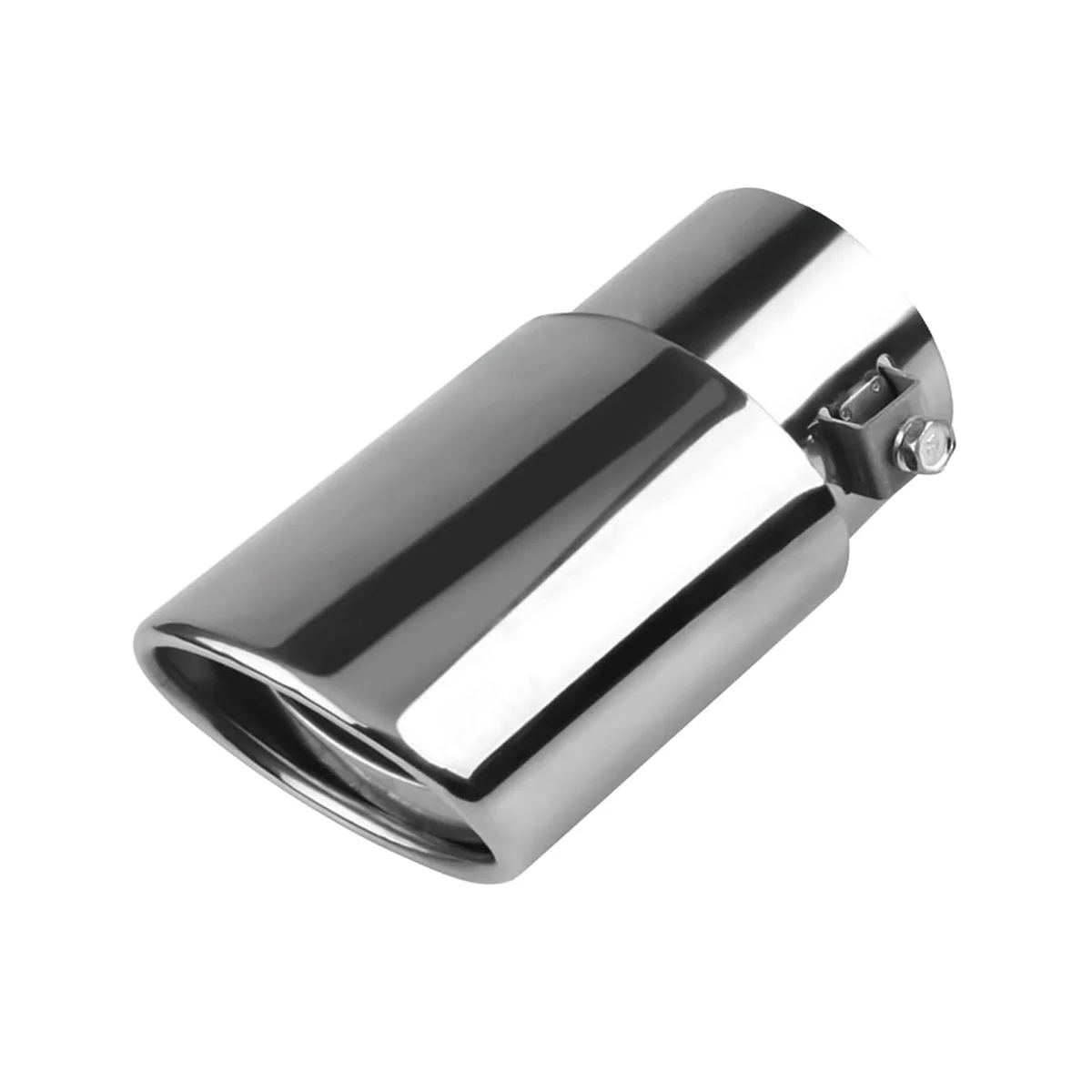 Stainless Steel Car Exhaust Tip, 2.1In To 1.5In Universal Car Exhaust Pipe Modification Tail Throat Tail Pipe (Silver)