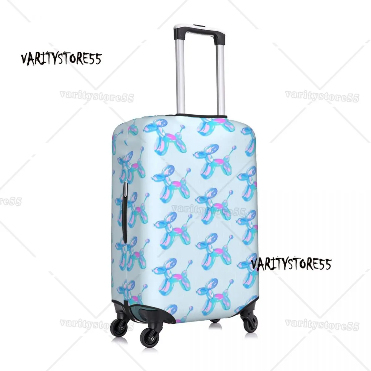 3d Blue Dog Balloon Suitcase Cover Animal Print Trending Practical Cruise Trip Protector Luggage Case Vacation