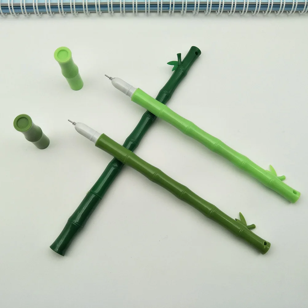 

12 Pcs Bamboo Neutral Pens Fine Tip Plastic Ink Writing Smooth Office Sign Student Testing Push Design Affordable