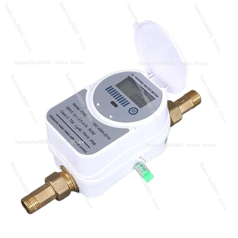 10Pcs small diameter intelligent ultrasonic remote water meter with valve control supports 485/M-BUS ultrasonic remote water