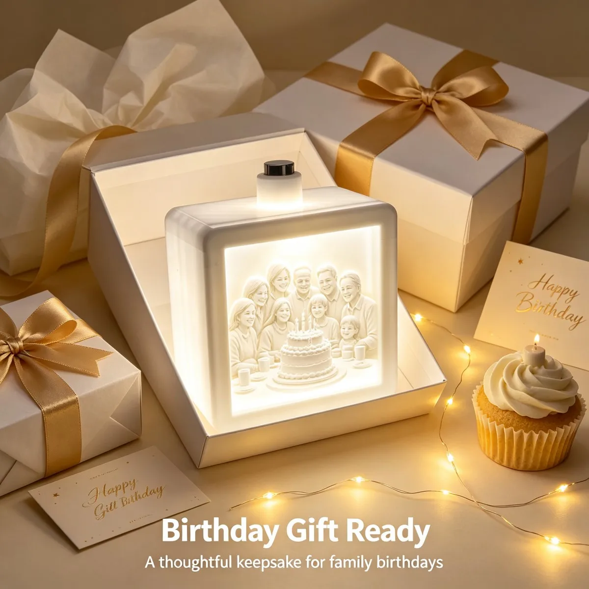 Personalized 3D Printed Custom Photo Relief Engraved LED Night Light,Wedding Anniversary Keepsake Gift,Tabletop Home Decor - view 5