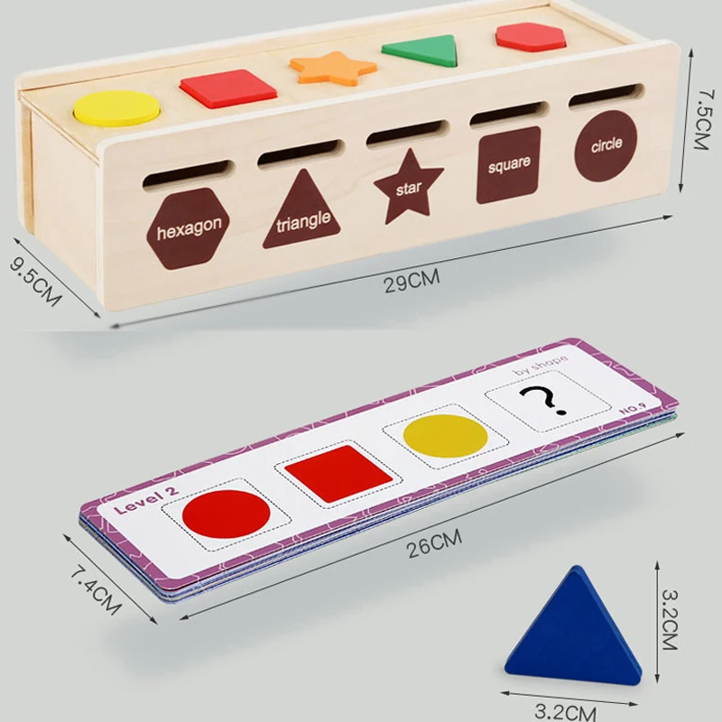 2 في 1 ألعاب مونتيسوري صندوق فرز خشبي على شكل ألوان مع أغطية لمرحلة ما قبل المدرسة التعلم المبكر لعبة تعليمية للأطفال هدية الكريسماس