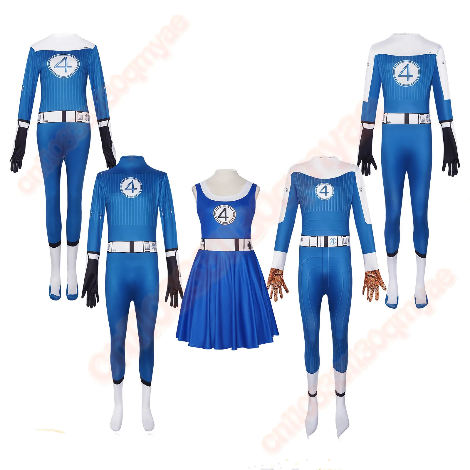 

Susan Storm Cosplay Costume Invisible Woman Jumpsuit Reed Richards Human Torch Uniform Halloween Outfit for Women