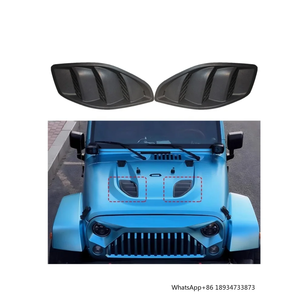 

Black Pair ABS 10th Anniversary Hood air Outlet Vents for jeep wrangler JK 2007-2017 J066-8