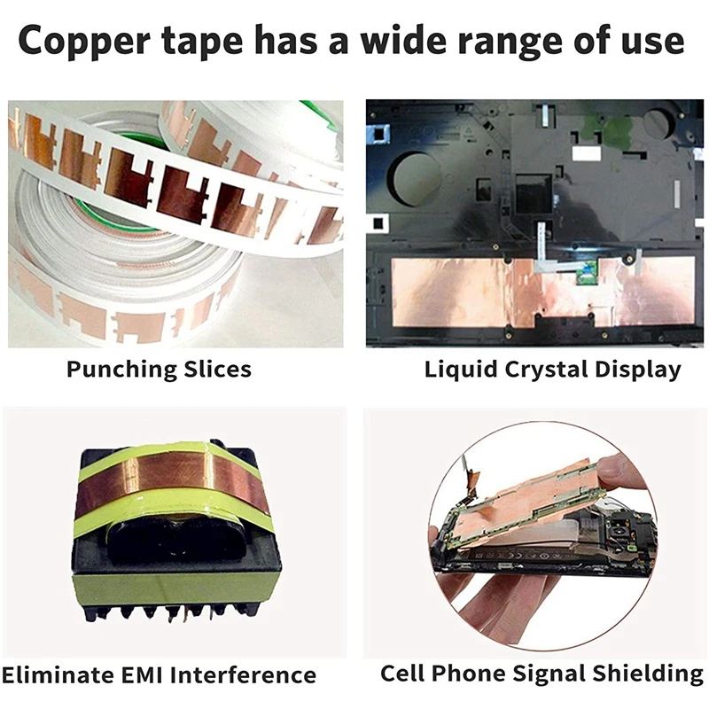 Taśma z folii miedzianej 27 jardów X 2 Cal dla klej przewodzący ekranujących EMI do napraw elektrycznych, ślimaka taśma ostrzegawcza gitary