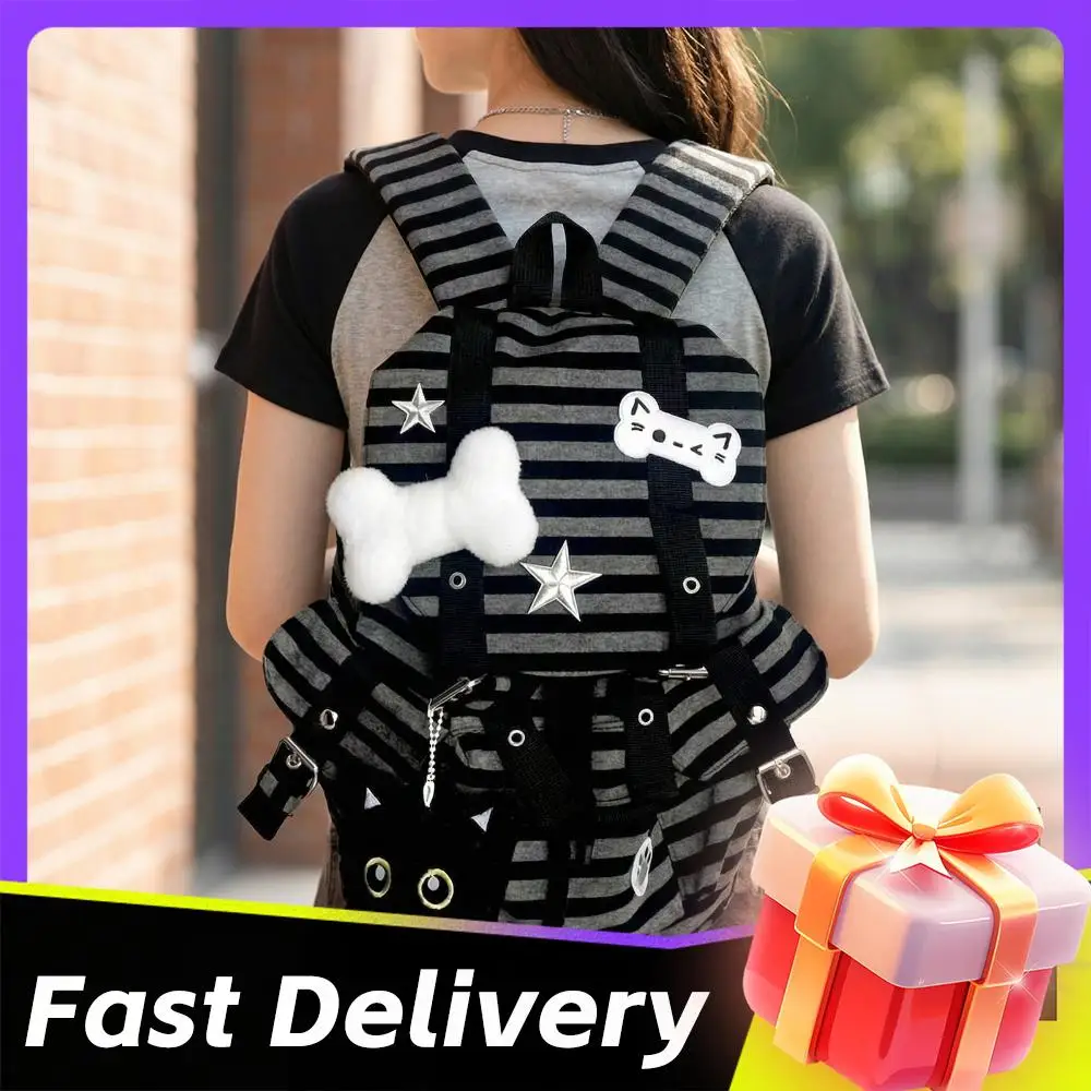 

Y2k Drawstring Bags Large Capacity Versatile Bag Multi-Pocket Cute Cat Rucksack Travel Vacation Backpacks