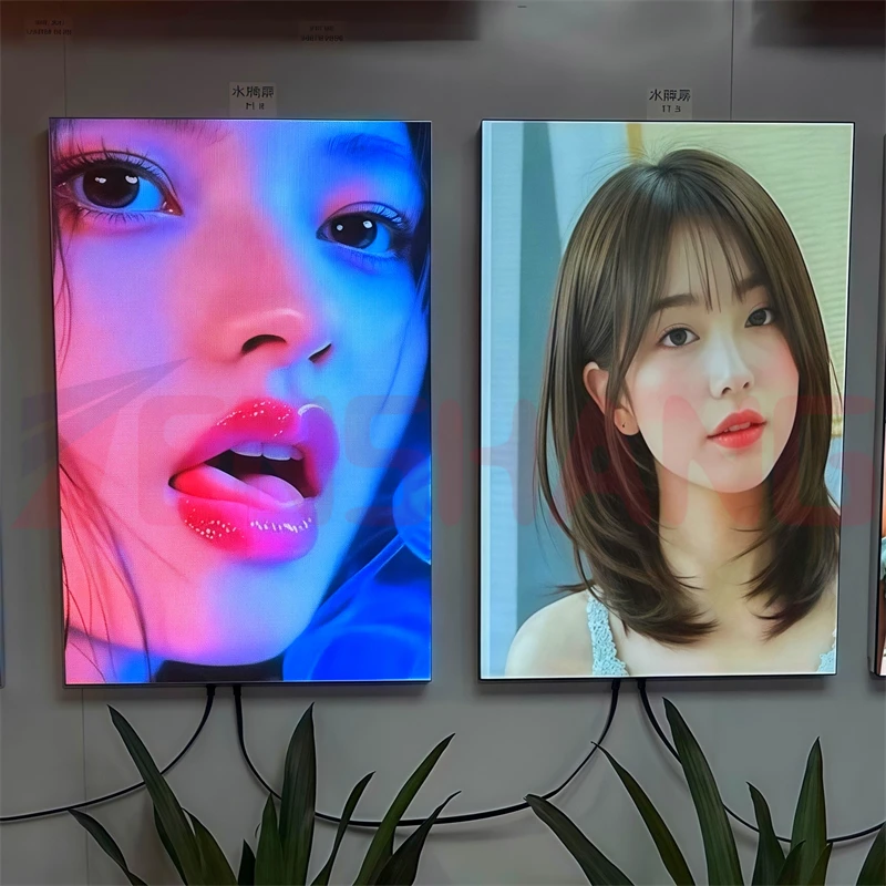 640x960mm smalle rand ultraslank lichtgewicht aluminium programmeerbaar led-posterframe hangend frame voor binnen led-scherm