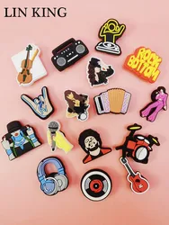 Rock Music Shoe Charms Colorful PVC Buckle Decorations Garden Shoes Diy Accessories Funny Clog Ornaments Adult Kids Decor Gifts