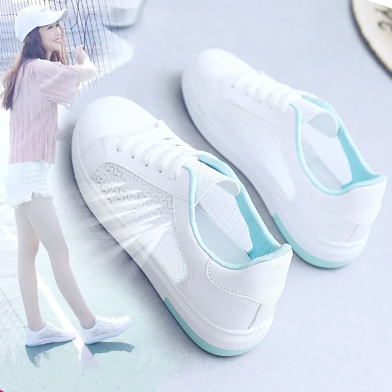 Summer new breathable small white shoes female small Daisy hollowed out all Korean version of student women's net canvas shoes