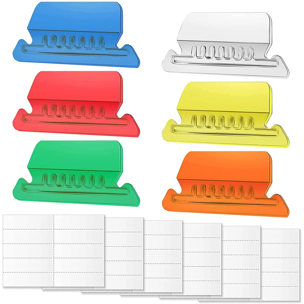 

60 Sets Hanging File Tabs and Inserts Colorful File Folder Labels Filing Tabs for File Identification Easy to Read