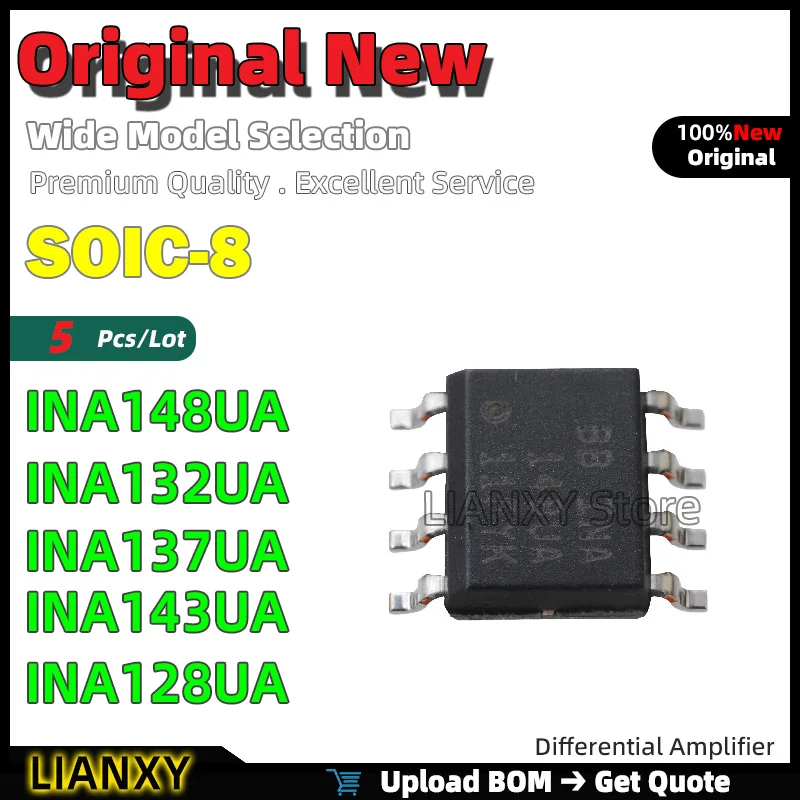 

SOIC-8 INA148UA INA132UA INA137UA INA143UA INA128UA Дифференциальный усилитель Новый оригинальный