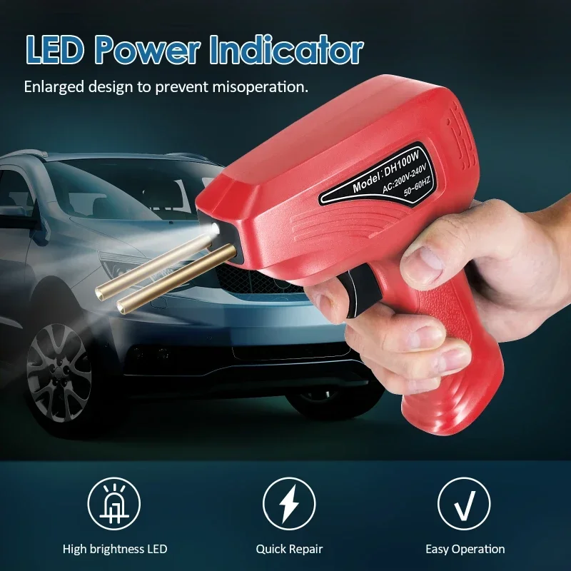 Car Bumper Plastic Welding Gun Pure Copper Spring Switch with LED Light Repair Machine