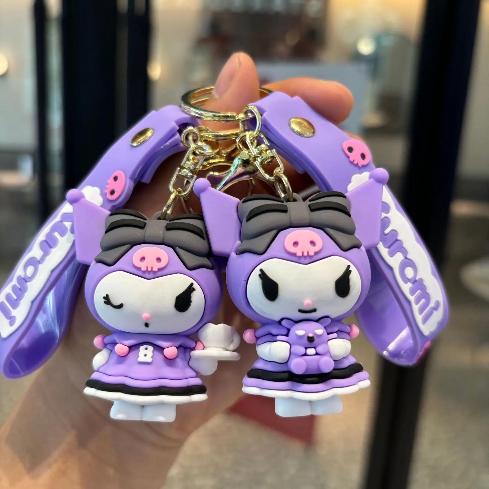 Sanrio Anime Spielzeug Hello Kitty Figuren Plüschpuppe Schlüsselanhänger Kuromi My Melody Figur Modell Schlüsselanhänger Cinnamoroll Geburtstagsgeschenke