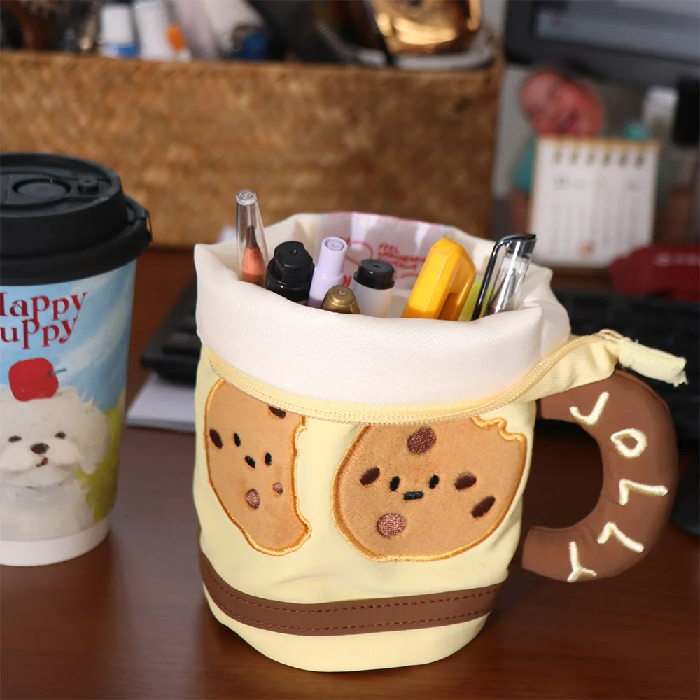

Desktop Storage Cartoon Stationery Bag Cookies Fruits Water Cup Shape Korean Style Pencil Case Y2K Ins Style Large Capacity